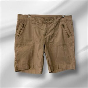 Faded Glory Tan Khaki Cargo Shorts SZ 12 Women Stretch Preppy Corpcore Unisex